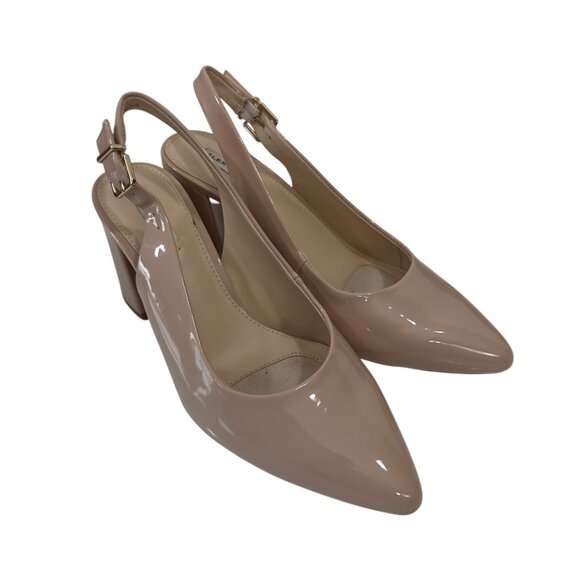 Alex Marie Nude Patent Slingback Heels With Block Heel & Buckle Strap - Size 6M - Picture 9 of 12